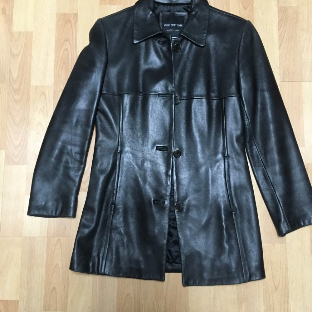 Marc New York Classic Style Black Leather Jacket